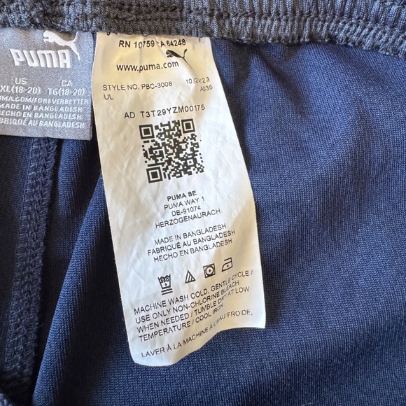 Puma Youth Elastic Waist‎ Pull On Athletic Pants Blue Size XL(18-20) Gym Track - Picture 8 of 15